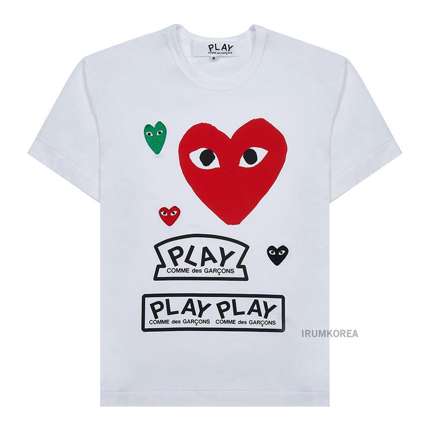 Comme des Garcons Unisex Play Logo T-Shirt AX T280 051 WHITE