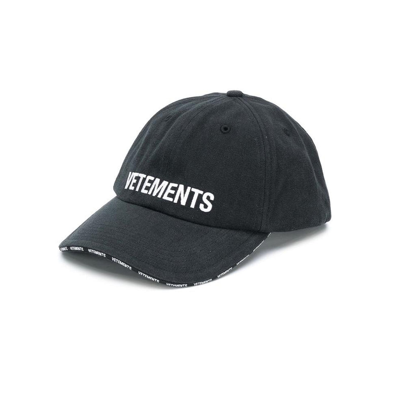 Vetements 15th Anniversary Logo Embroidered Black Baseball Cap