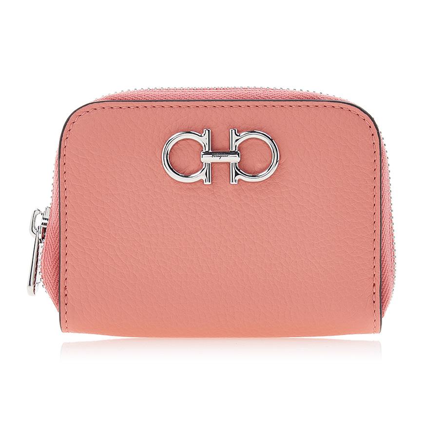 Ferragamo Gancini Zip Around Card Holder Wallet for Wome 22 0406 CORALLO 0758666