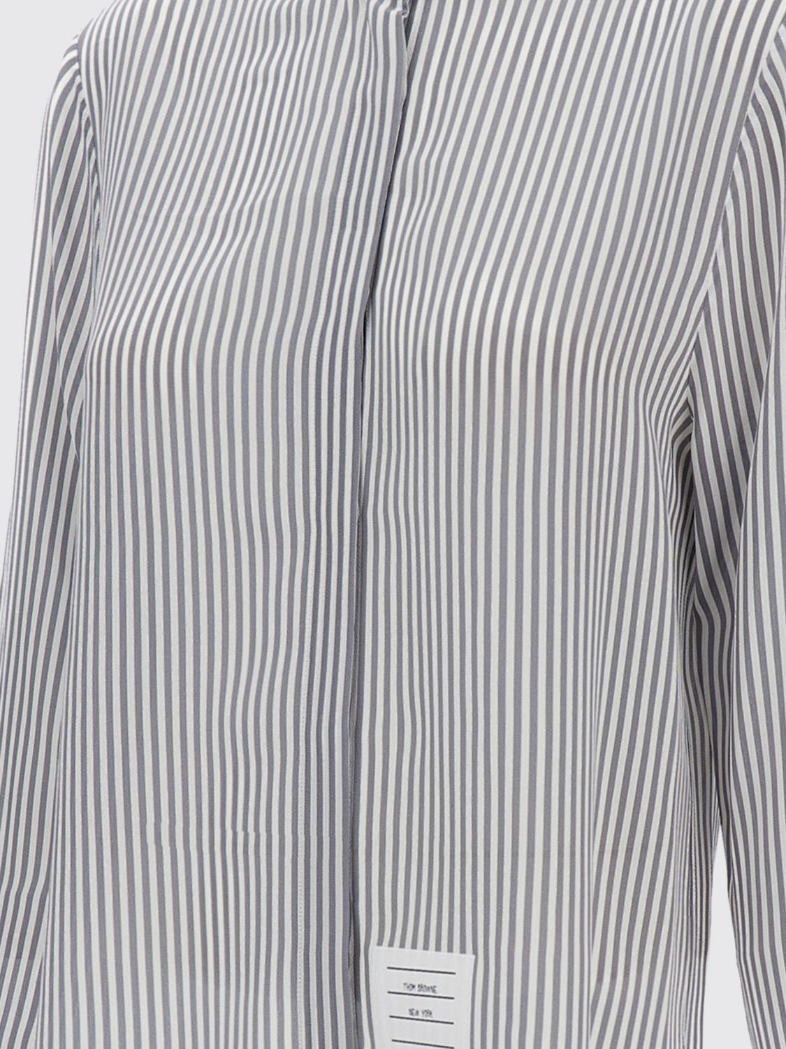 THOM BROWNE Long Sleeve Button-Up Shirt Gray Women’s Cotton
