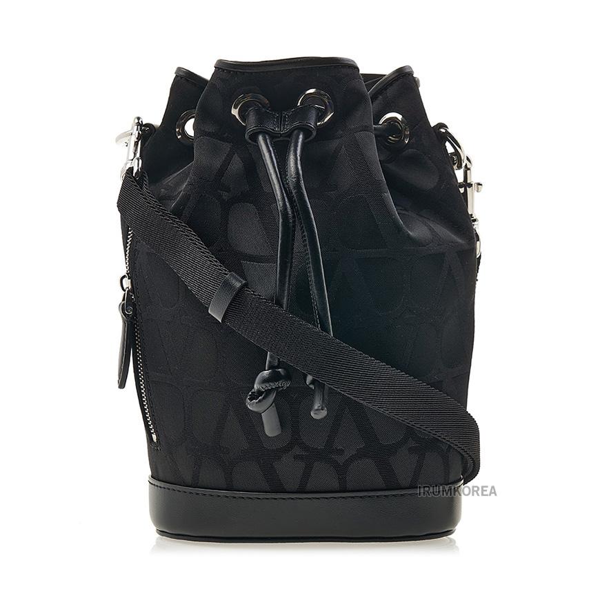 VALENTINO Garavani V Logo Jacquard Mini Shoulder Bag Black