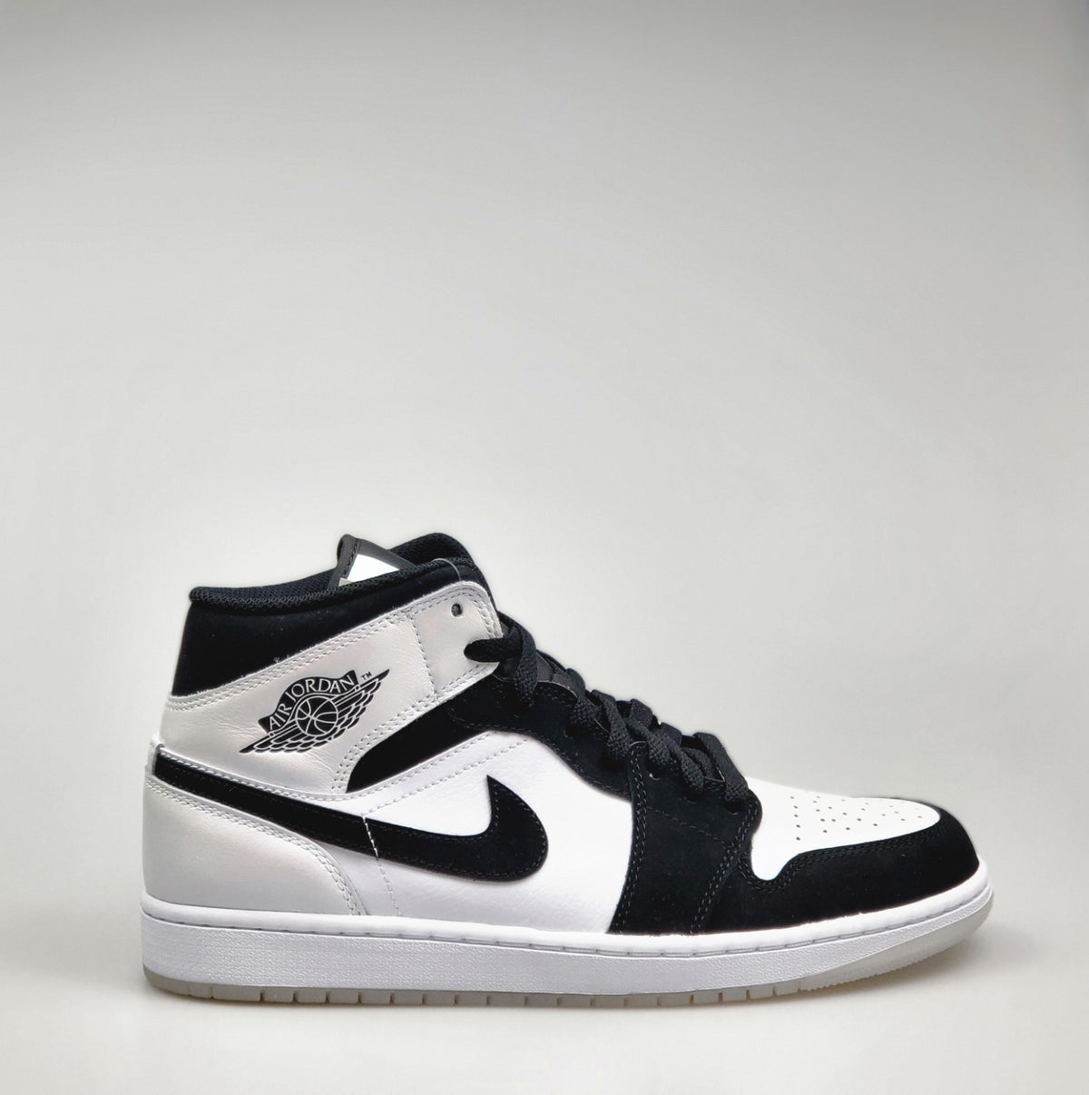 Nike Air Jordan 1 Mid Diamond High Top Sneakers White Black