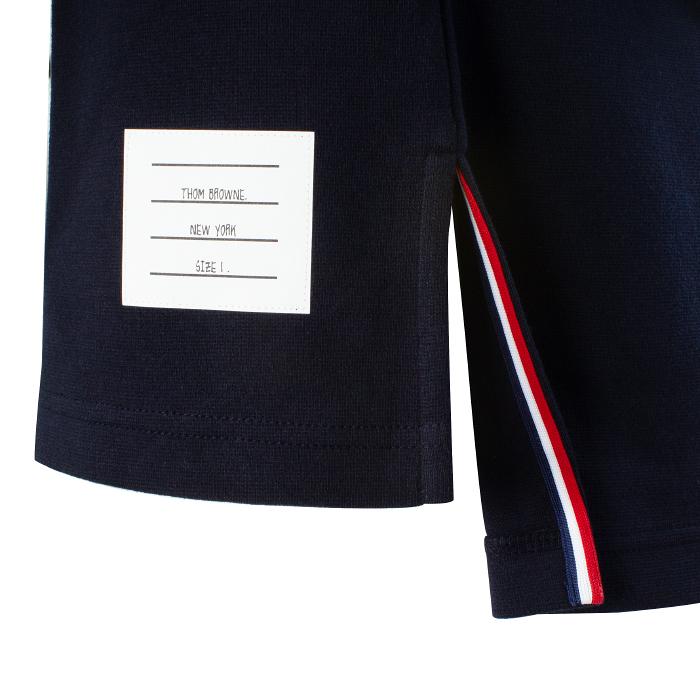 THOM BROWNE Men’s Cotton Rugby Short Sleeve T-Shirt Navy