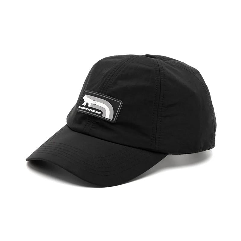 Maison Kitsune Flash Fox Black Cotton Baseball Cap NM06106 WQ4034 P199