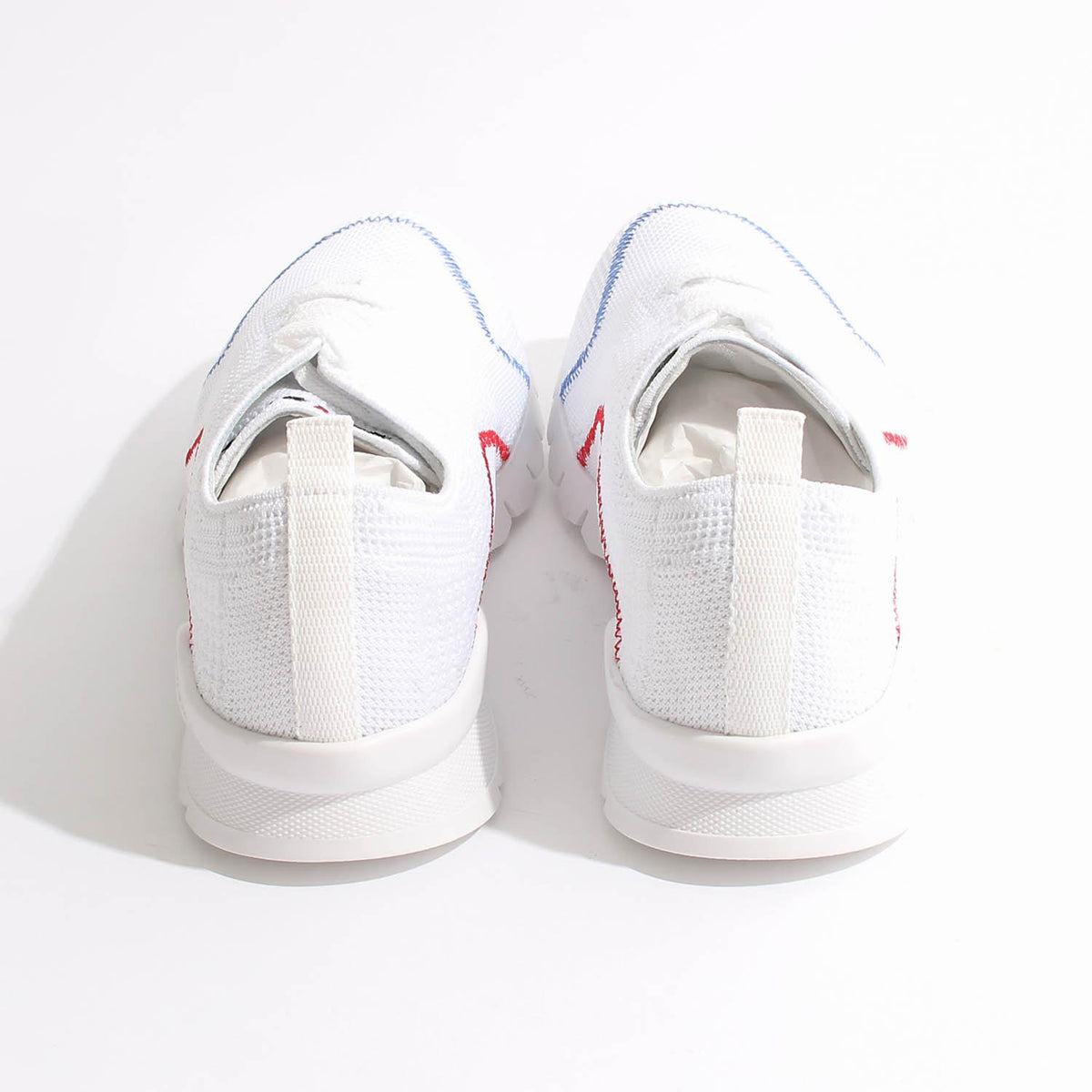 Kiton White Red Mesh Running Low-Top Sneakers for Men