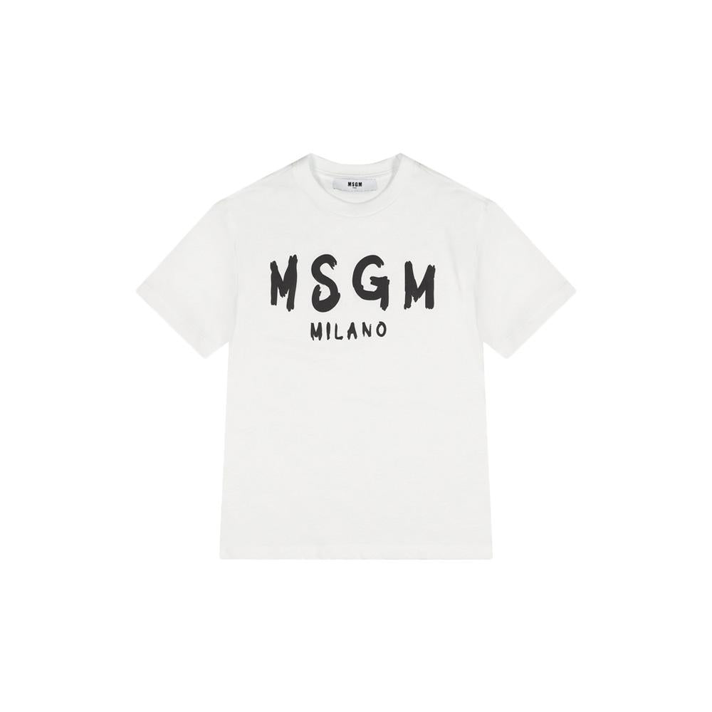 MSGM Kids Women Logo Print Short Sleeve T-Shirt White F6MSJUTH010 001