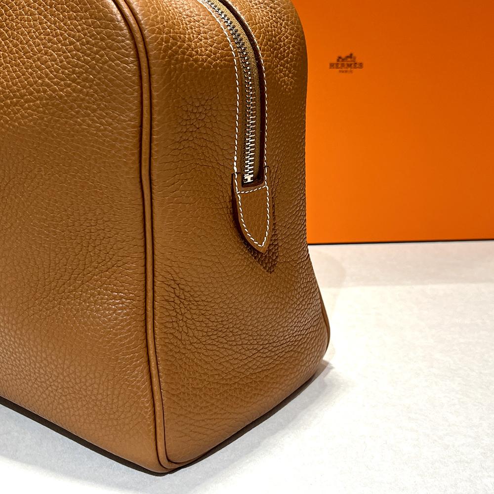 HERMES Victoria II Travel 35 Tote Bag Gold with Palladium Hardware