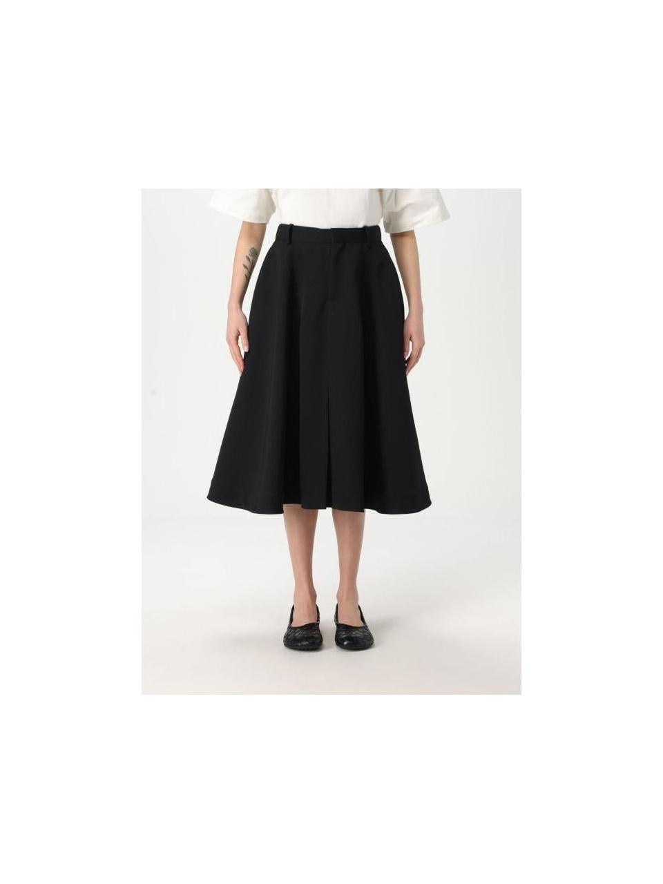 Bottega Veneta Gran de Poudre Wool Midi Skirt 81233 4V4C20 1000