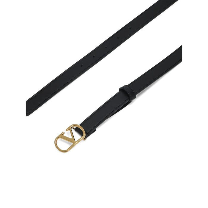 VALENTINO V-Logo Leather Belt Black Women’s Accessory