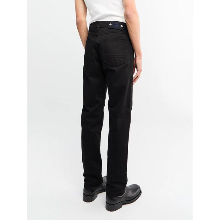 STONE ISLAND Black Rinse Straight Five-Pocket Denim Jeans