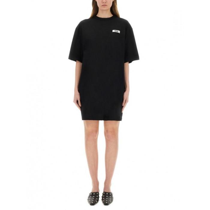 MSGM Label Logo Midi Dress 3841MDA82 257002 99