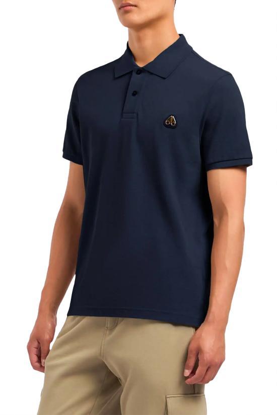 Moose Knuckles Navy Cotton Polo Shirt for Men M34MT712 G833