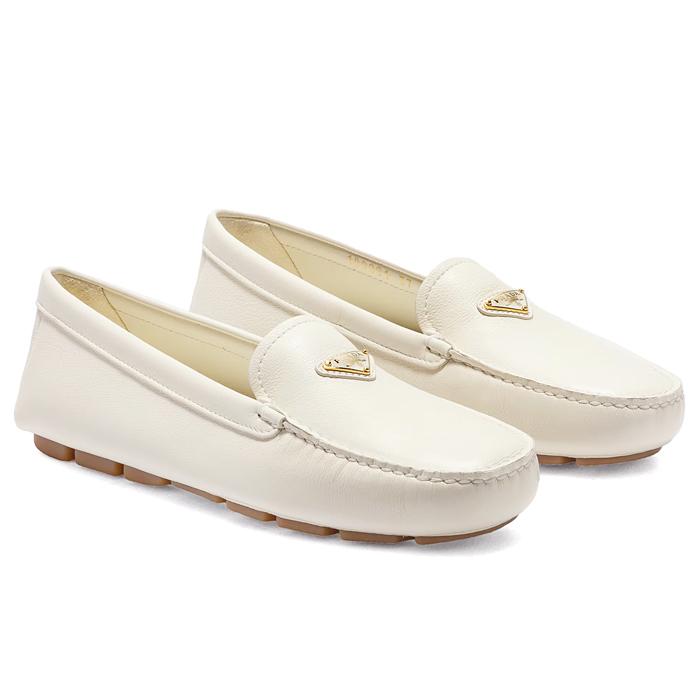 PRADA Black Leather Loafers for Women