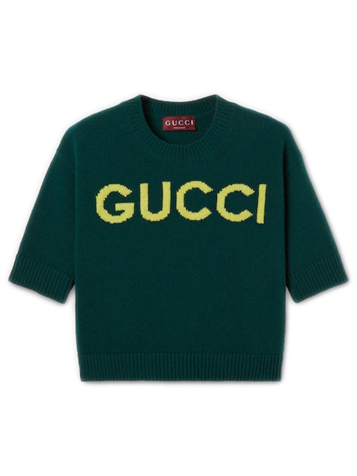 GUCCI Pink Wool Round Neck Knit Sweater