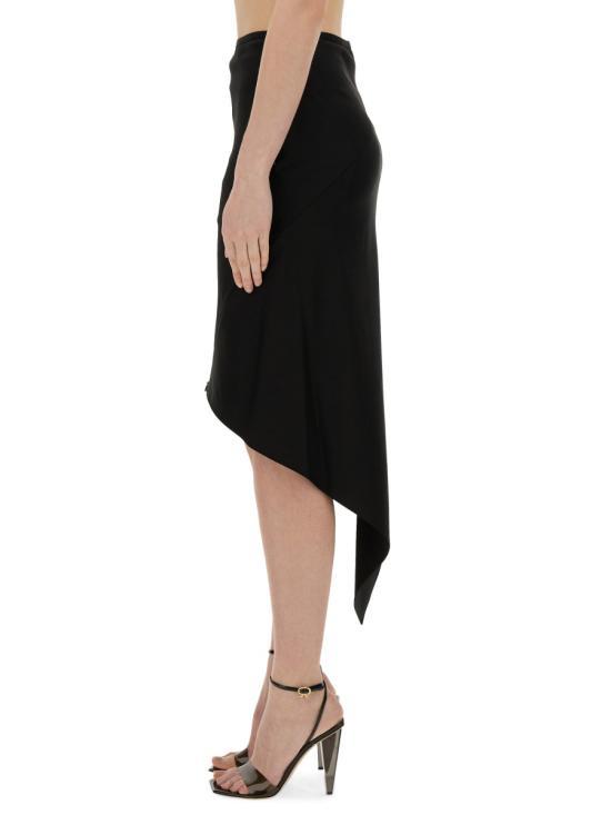 Helmut Lang Black Midi Skirt O01HW302001 BLACK DOM
