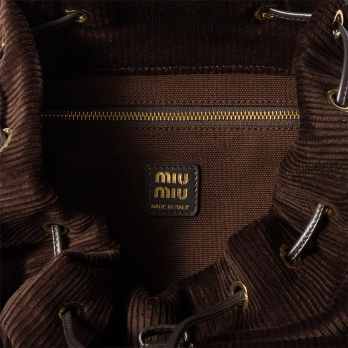 Miu Miu Corduroy Backpack Large Brown