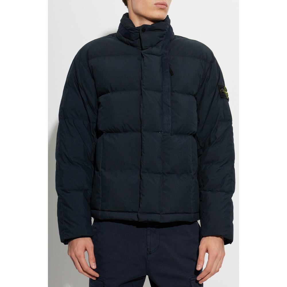 STONE ISLAND Cotton Nylon Down Jacket for Men Black