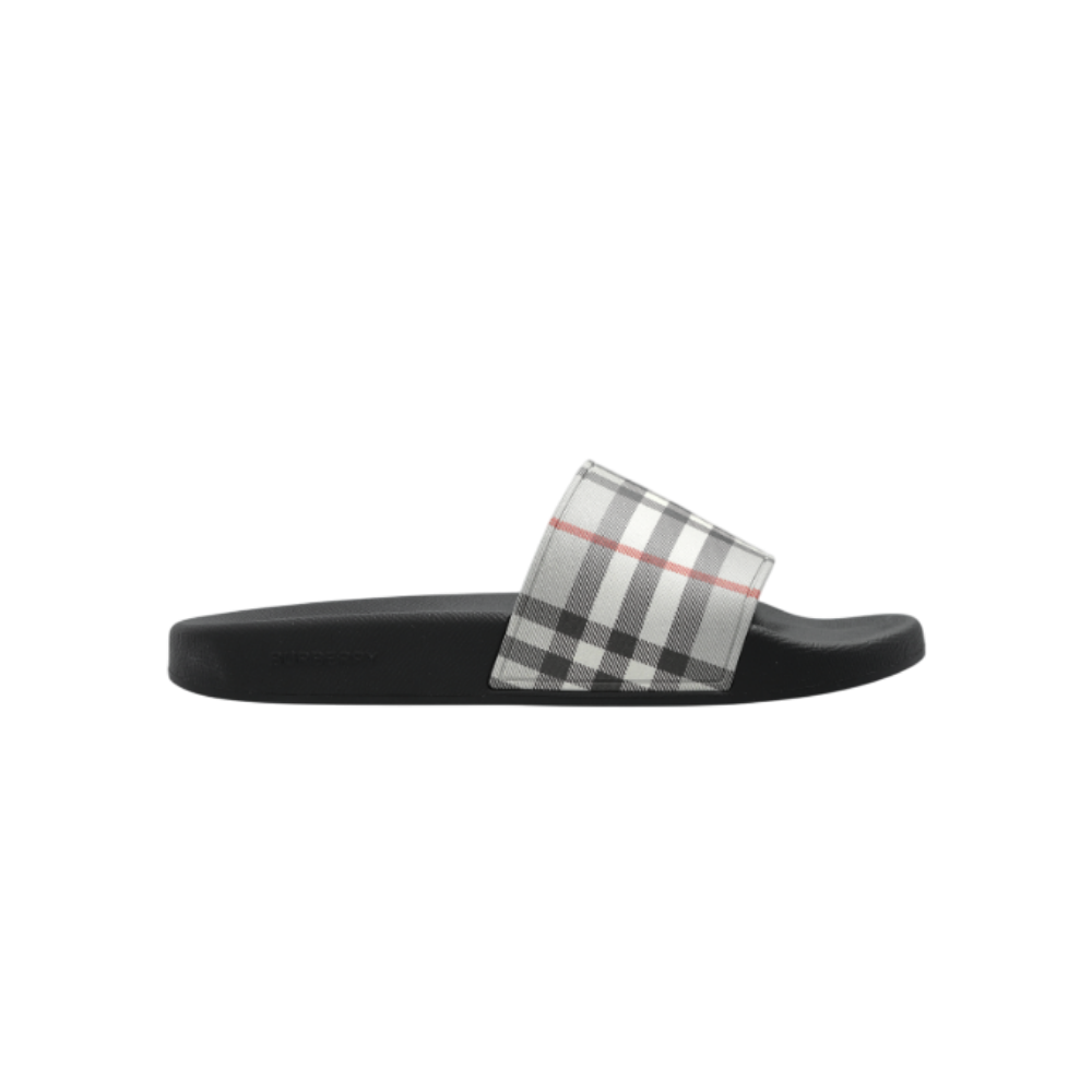 BURBERRY Check Gray Women’s Slide Sandals Slippers 8113262