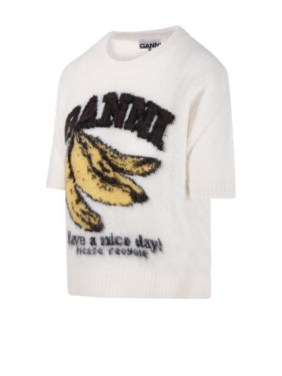 GANNI Round Neck Knit Sweater A1070093135 EGRET DOM