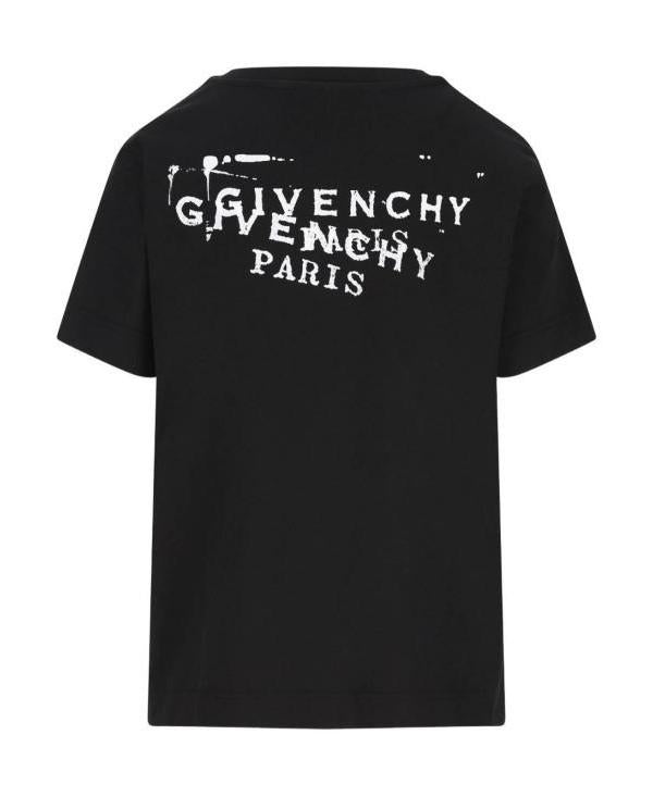 GIVENCHY Logo Stamp Print Cotton T-Shirt