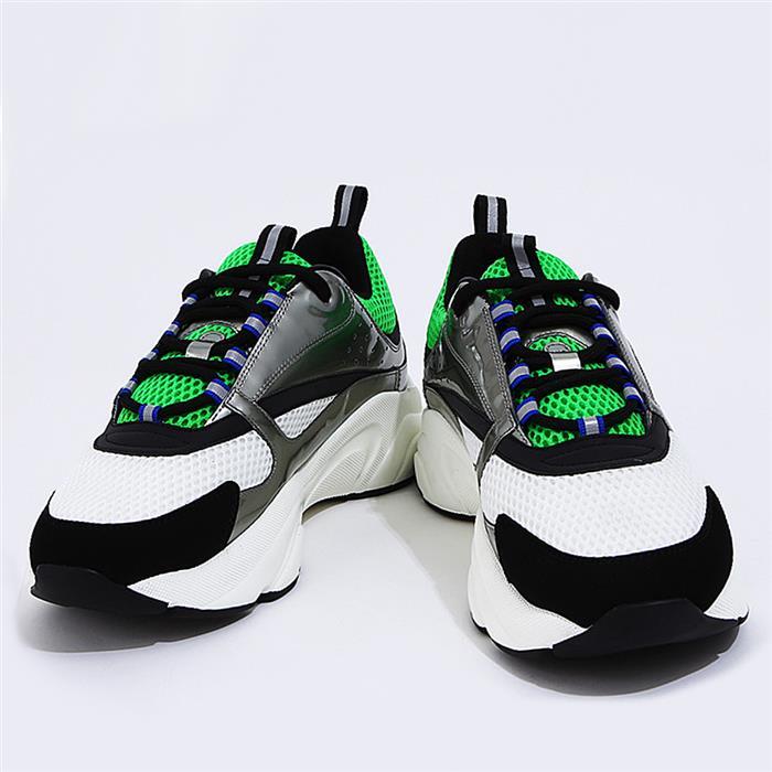 DIOR White Mesh Leather B22 Low-Top Sneakers