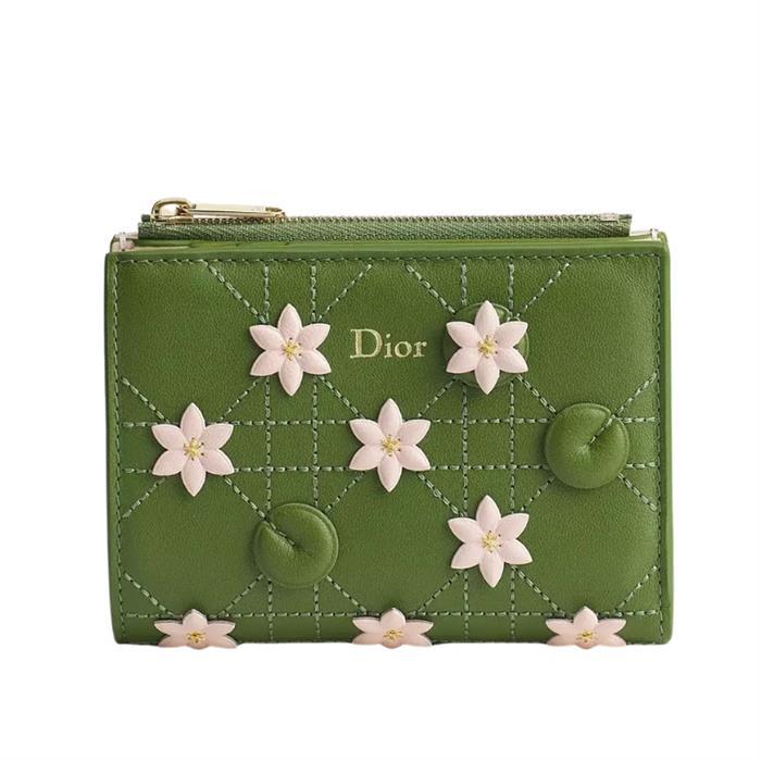 DIOR Jardin Dhalia Leather Bifold Wallet for Women