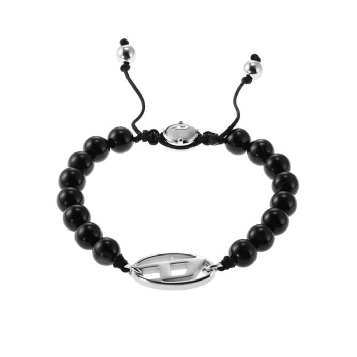 DIESEL D Logo Bead Bracelet