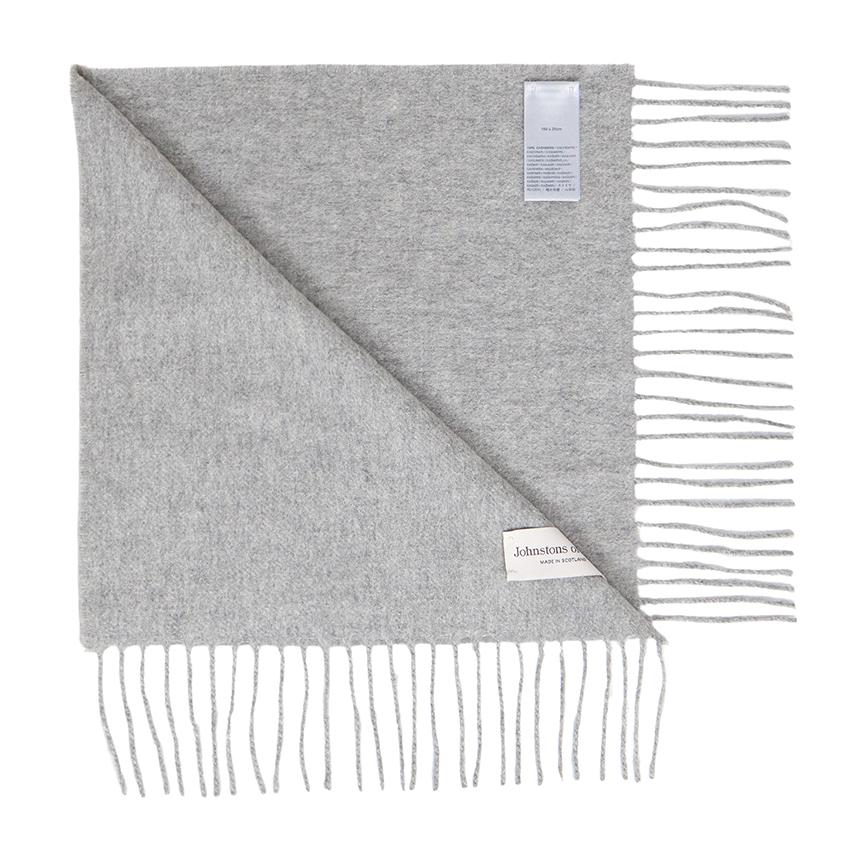 Johnstons of Elgin Cashmere Unisex Scarf HA0200 LIGHT GREY