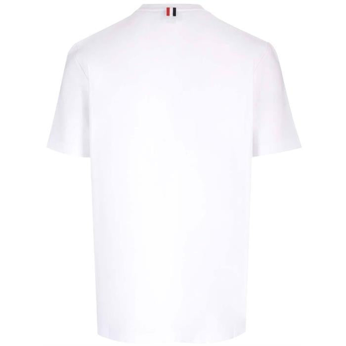 THOM BROWNE RWB Stripe T-Shirt Men’s Navy Cotton Crewneck MJS252A