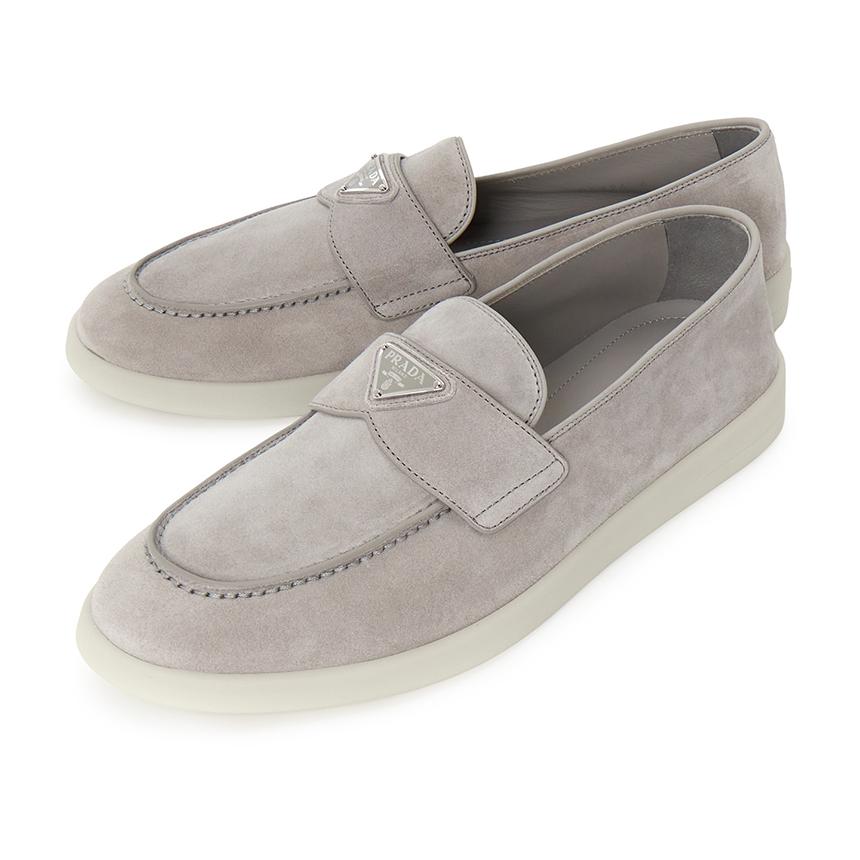 PRADA Black Leather Penny Loafers for Men