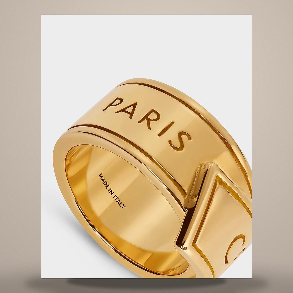 CELINE Triomphe Signet Ring Varnished Gold Finish Brass Lilac Gol B107N3F86 GGX5