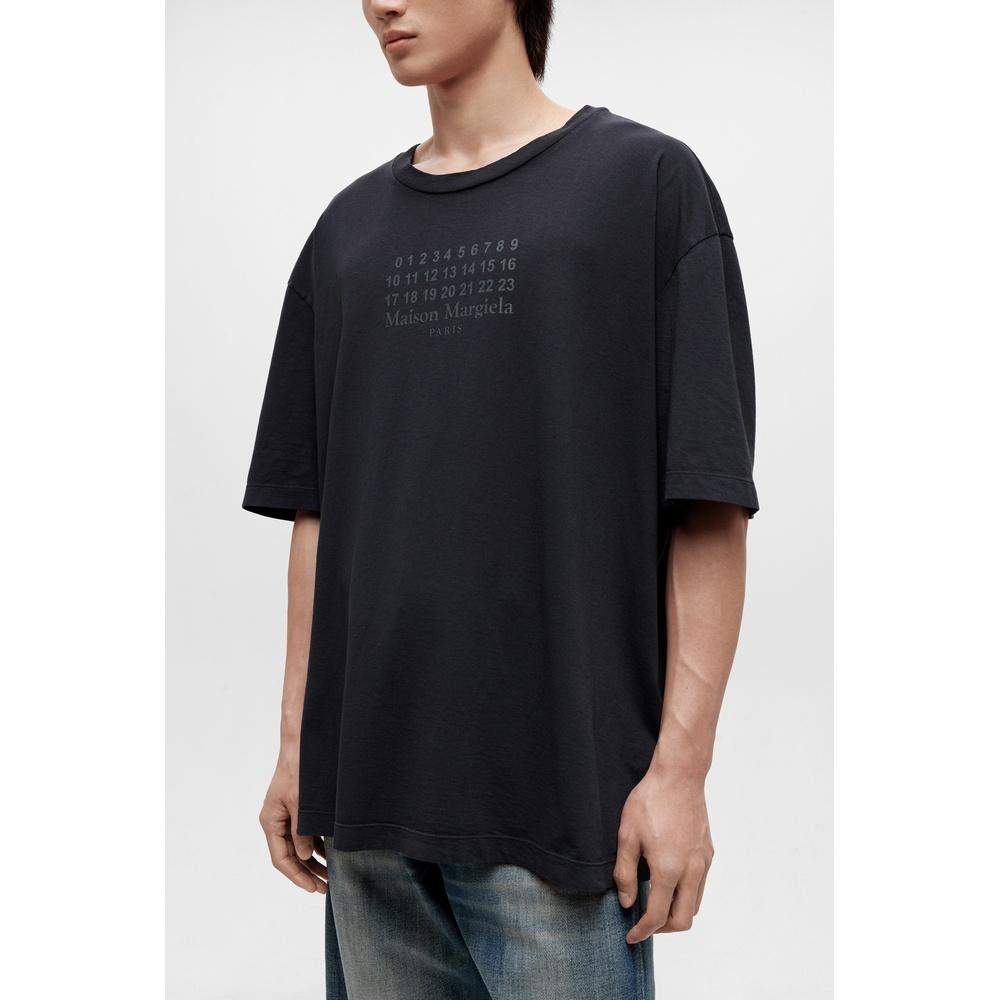 Maison Margiela Numeric Logo Cotton Short Sleeve T-Shirt Men Gray
