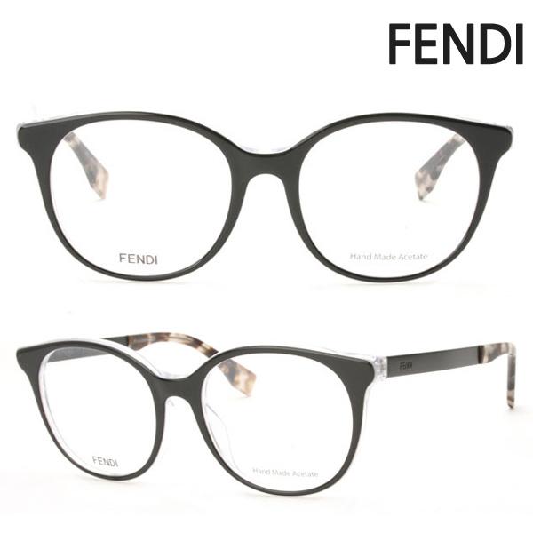 FENDI Black Acetate Asian Fit Eyeglass Frames Unisex FF0096F DUO