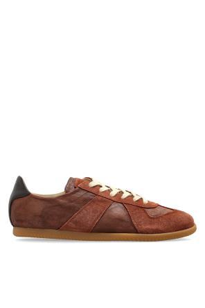 Maison Margiela White Leather Low-Top Sneakers S57WS0557 P7795 T2162 BROWN DOM