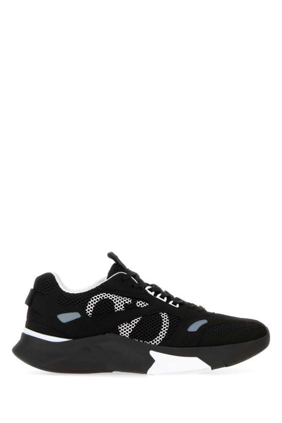 VALENTINO Garavani Black Leather Low-Top Sneakers