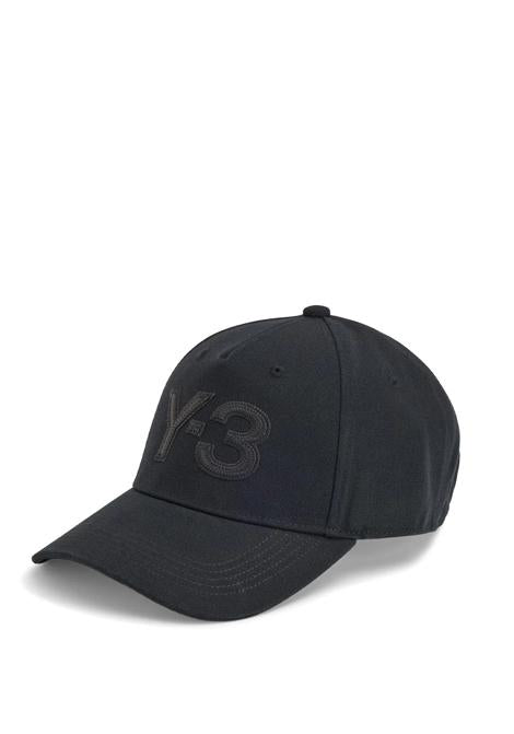 Y-3 Black Cotton Logo Baseball Cap