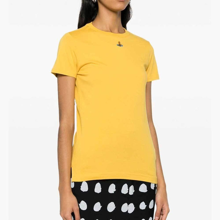 Vivienne Westwood Peru ORB Logo Yellow T-Shirt Unisex Cotton