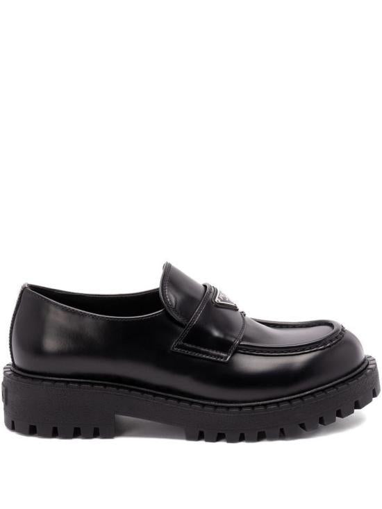 PRADA Black Leather Loafers