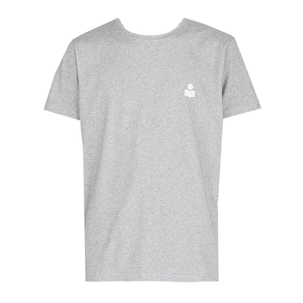 Isabel Marant Logo Print Cotton T-Shirt Gray Men’s