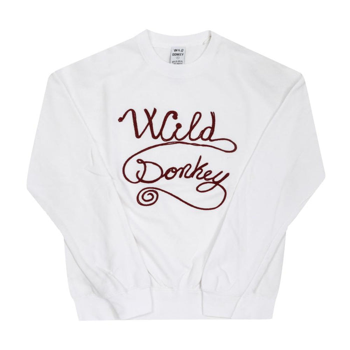 Wild Donkey FGCHAIN Logo White Crewneck Sweatshirt for Men