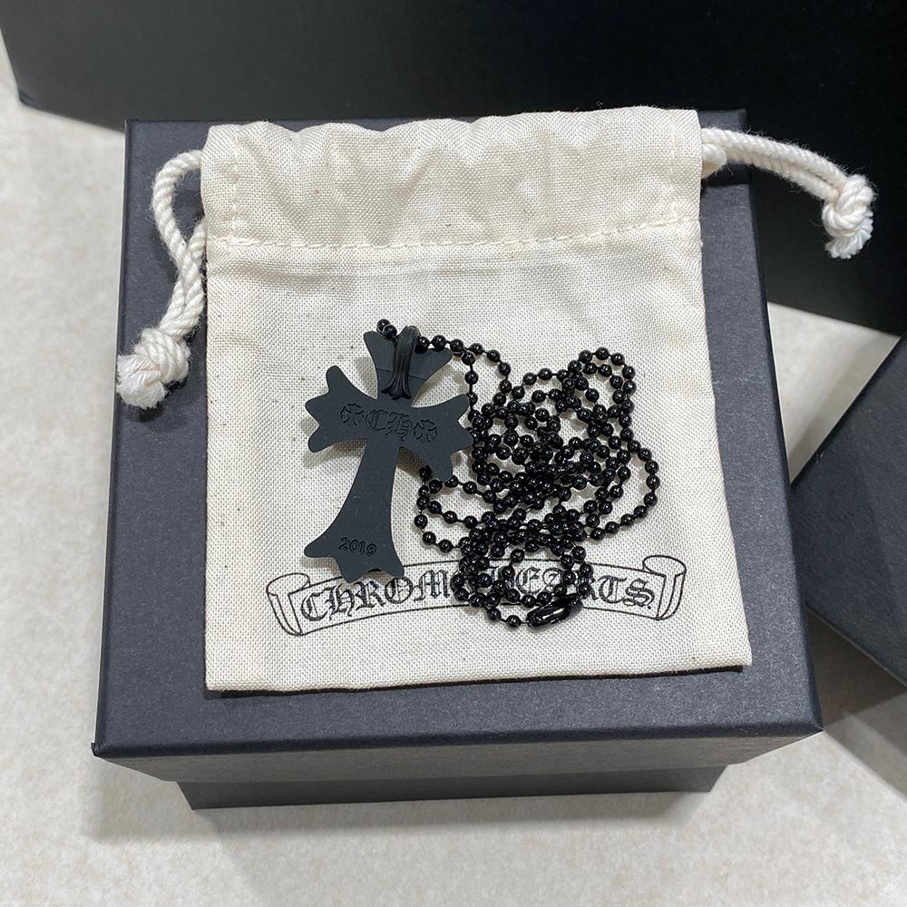 Chrome Hearts Black CH Cross Pendant Necklace Unisex