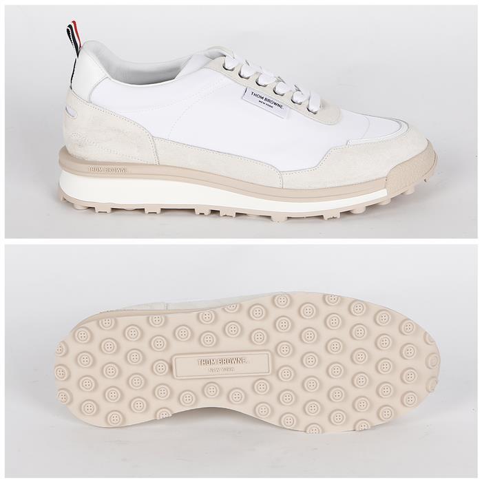 THOM BROWNE Ecru Nylon Runner Low-Top Sneakers