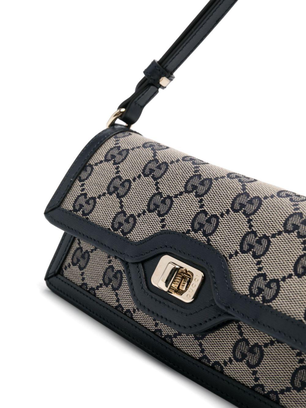 GUCCI Blue Leather Shoulder Bag