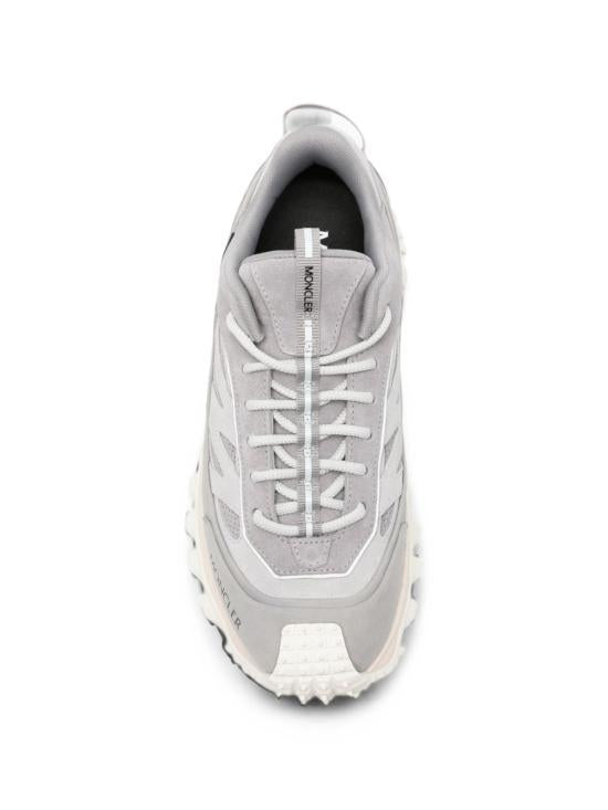 Moncler Grey Leather Low-Top Sneakers for Men