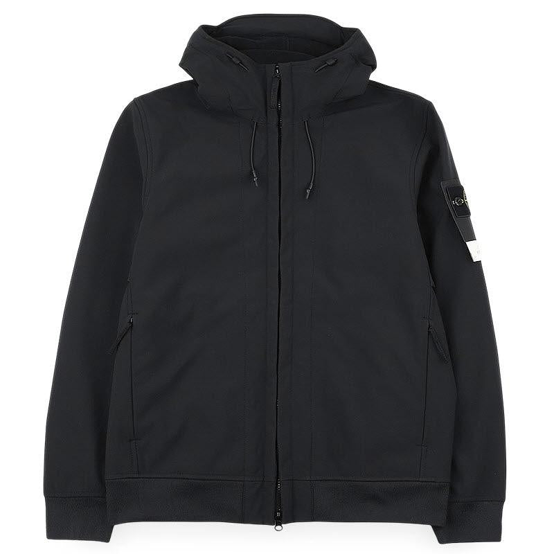 STONE ISLAND Soft Shell Hooded Jacket Black Men’s