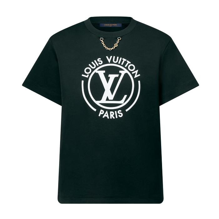 Louis Vuitton Flocked LV Logo T-Shirt 1AHEON