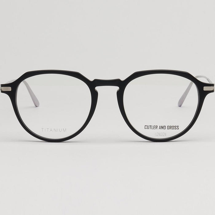 Cutler and Gross Matte Black Titanium Round Eyeglass Frames Unisex CG1302V2 003