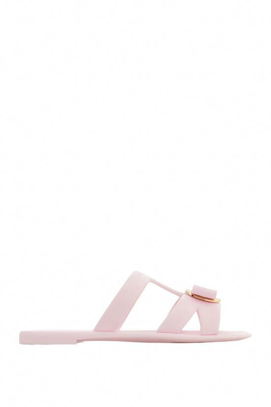 Ferragamo Leather Mule Slide Sandals 01J325779975 LIGHT PINK DOM