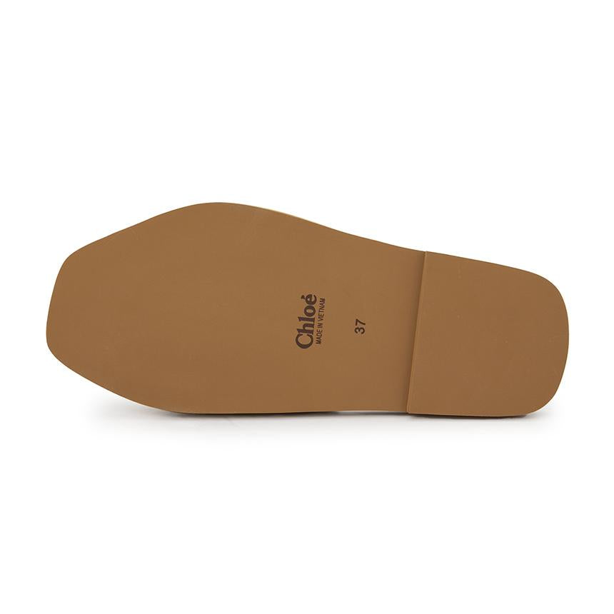 Chloe Woody Slide Sandals Beige Canvas Slippers CH26S 188VH
