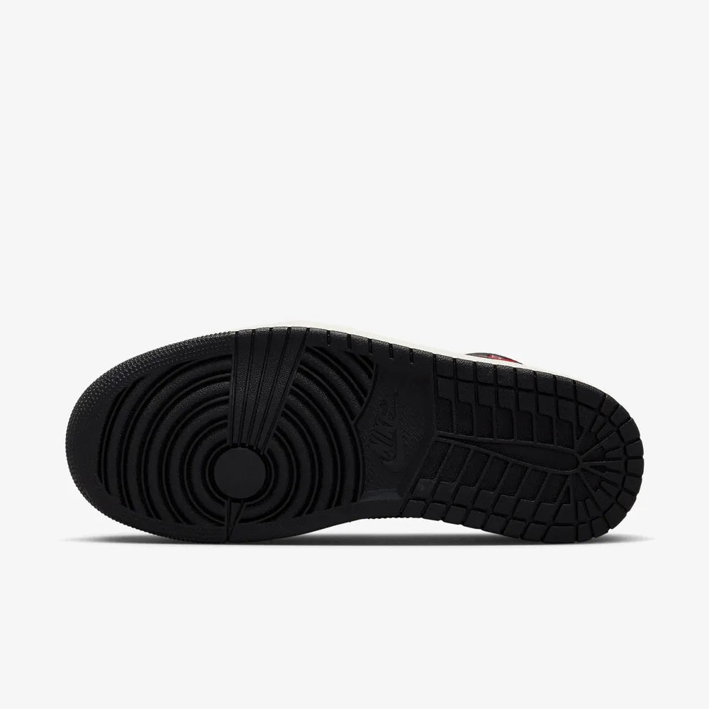 Nike Women’s Air Jordan 1 Mid Black Gym Red Low-Top Sneakers